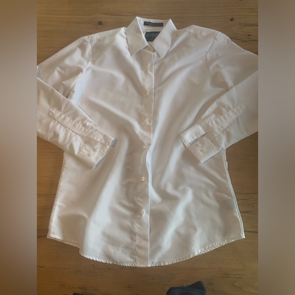 Staff Classic Button Down Long Sleeve White Dress Shirt Boys Small Preloved